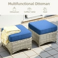 thumbnail image 7 of Ovios 5 Pieces Outdoor Furniture Set High Back All-Weather Wicker Patio Conversation Set with Ottomans, Navy Blue, 7 of 7