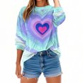 thumbnail image 3 of Uootdi Valentine's Day Sweatshirt for Women Crew Neck Love Heart Printed Graphic Sweatshirts Casual Holiday Long Sleeve Graphic Tee Tops Gift, 3 of 9