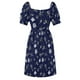 thumbnail image 5 of MANTARAY PATTERN (AZUL NAVY) Vestido de manga corta Ropa vestidos de cumpleaños para mujer, 5 of 6
