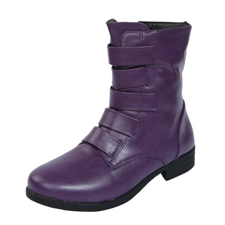 

autumn winter shoes Booties Zipper Women Toe Round Retro Middle Heels Shoes Solid Color Women s Boots