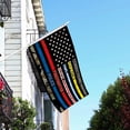 thumbnail image 5 of No One Fights Alone Flag 3x5 ft American Flag HD Printing 150D Poly Two Brass Grommets Garden Flags Thin Line Flag For Supporting Nurse Police Military Firefighters Home Room Garden Decor, 5 of 5