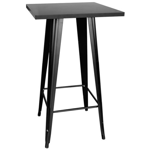 Loft Black Metal Pub Table With Metal Top Cocktail Bar Diner Caf Lounge