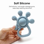 HippoBaby Silicone Gentle Rattle Easy Grip Soft Rudder Teether (Rudder - Green)