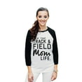 thumbnail image 2 of Thread Tank Livin' That Track And Field Mom Life Unisex 3/4 Sleeves Baseball Raglan White Black X-Small, 2 of 4