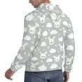 thumbnail image 6 of Fotbe Men's Hoodie with Rabbit And Cloud Pattern - Kangaroo Pocket Pullover Hooded Sweatshirt, Perfect for Daily Wear, Travel, and Home-Large, 6 of 7