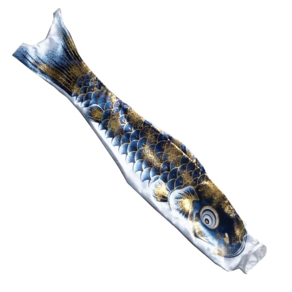GROWTH TANK Koinobori Japanese Carp Wind Sock Koi Nobori Flag Windsock 28 " Black Golden Black