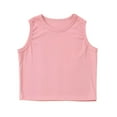 thumbnail image 1 of GDREDA Size 8 Girls Tops Girls Tank Tops Kids Athletic Tank Ribbed Knit High Neck Crop Tops For Gym Yoga Light Pink,13-14 Years, 1 of 7
