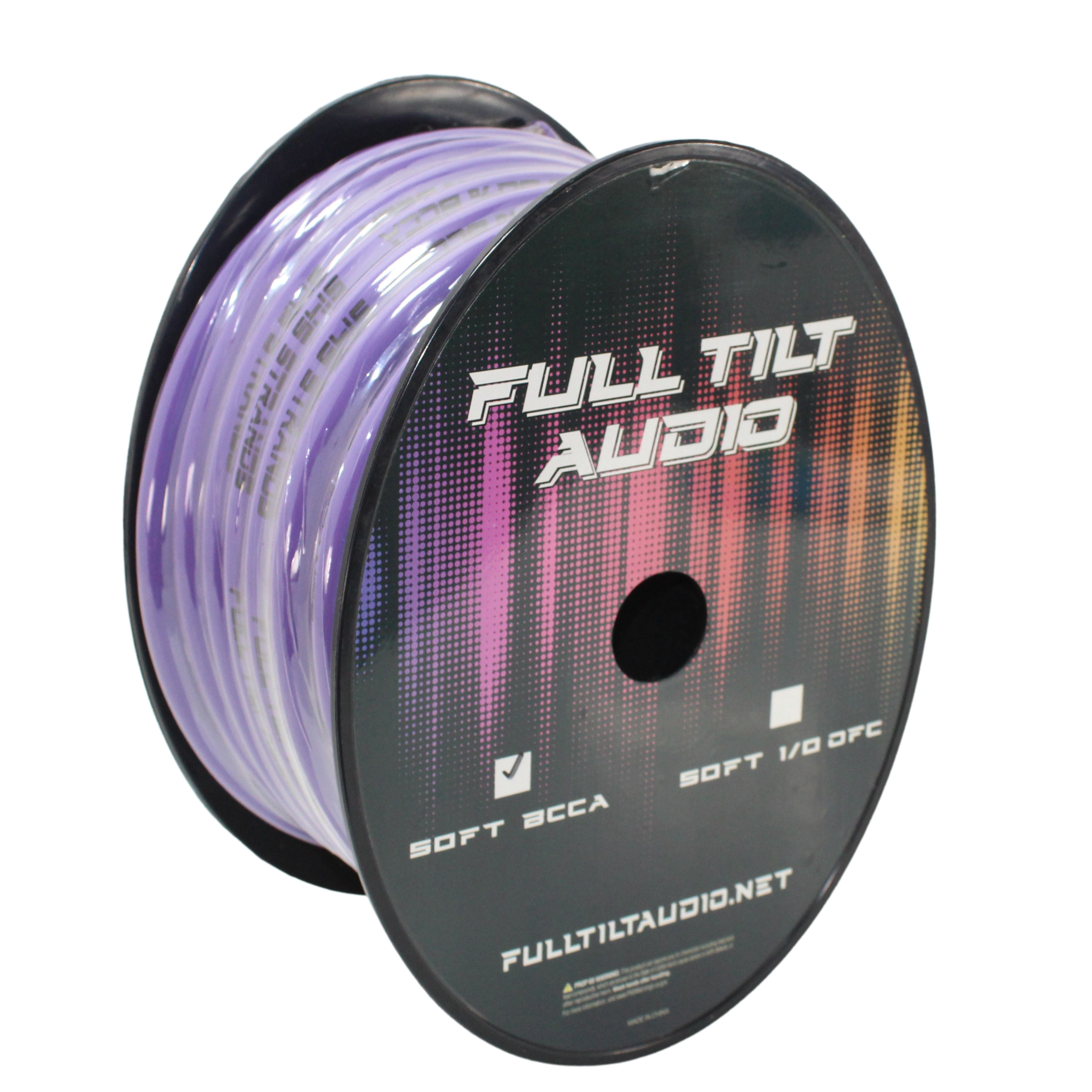 Full Tilt Audio 1/0 Gauge Copper Clad Aluminum Power/Ground Wire Purple Lot (Full Spool)