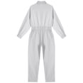 thumbnail image 6 of TiaoBug Girls Zipper Jumpsuit Coveralls Straight Leg Cargo Pant One Piece Rompers Mechanic Boiler Suit Ivory 6, 6 of 7