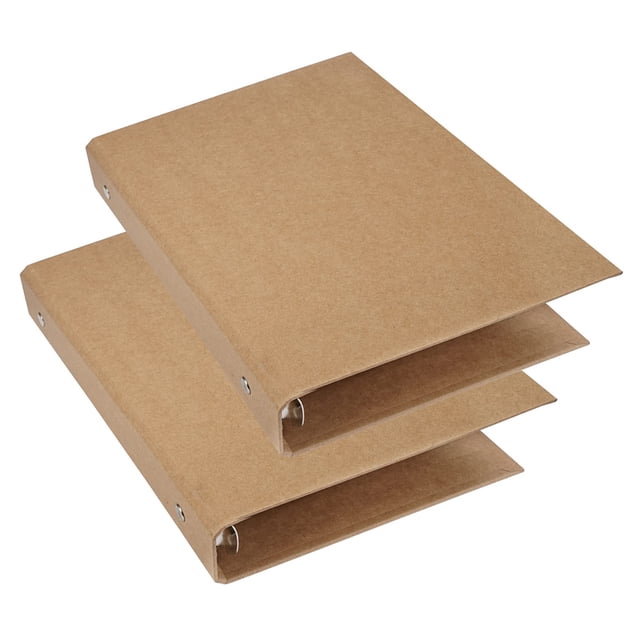 Pack of 2 Ring Binder A5 Ring Binder Refillable Kraft Paper Cover 6 Holes Binder Notebook Ring Binder Kraft Paper with 6 Rings Writing Notebook Diary Interchangeable Paper for School Office