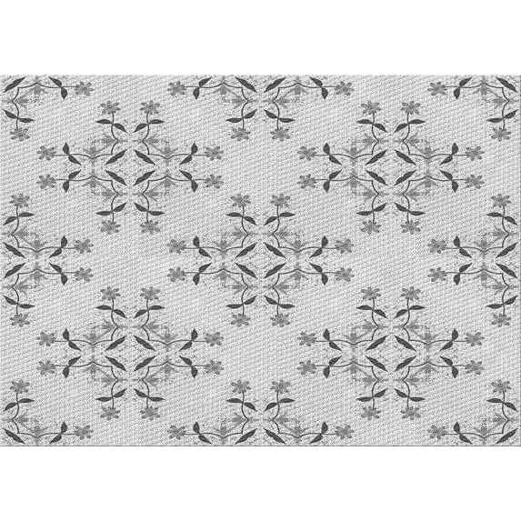 Ahgly Company Indoor Rectangle Patterned Platinum Gray Area Rugs, 2' x 3'