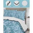 thumbnail image 4 of Quilts Twin XL Size, Light Blue Teal Soft Comforter Bedding Set for Bed, Retro Botanical Abstract Art Lightweight Quilted Bedspread with Pillow Cover(2 Pieces) for All Season, 68x98 Inch, 4 of 6