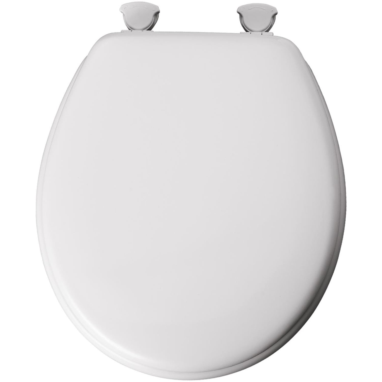Mayfair Molded Wood Toilet Seat with Easy-Clean & Change Hinges, Round, White, 44ECA 000