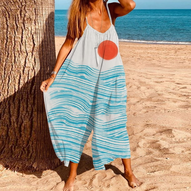 Pntutb Mono Vintage con Bolsillos y Tirantes con Estampado Personalizado para Mujer Pntutb Pntutb-3822
