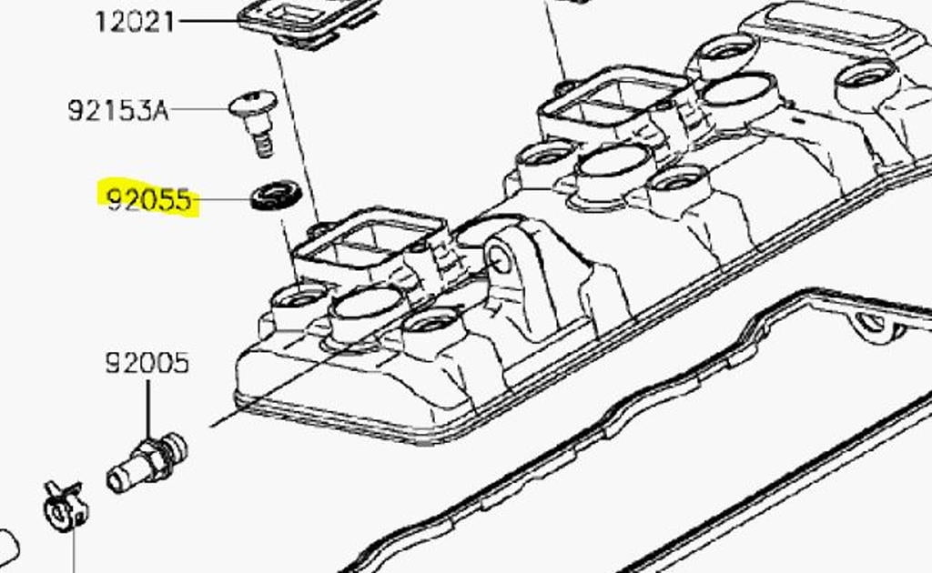 Set Of (3) Valve Cover Bolt Seal Kawasaki (RING CYLINDER HEAD