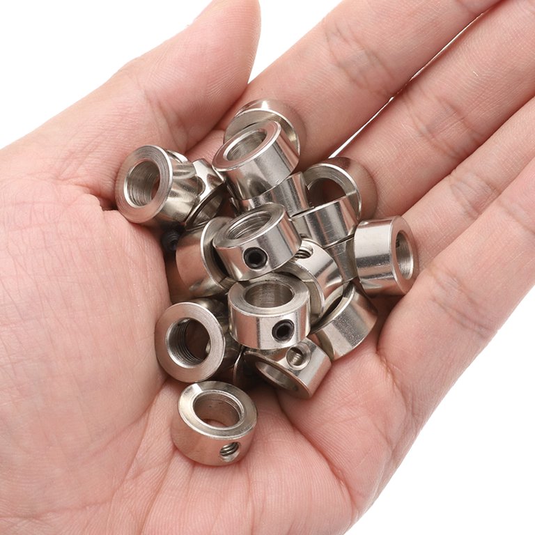 Sourcing Map 20pcs Set Screw Collars 8mm Bore Shaft Collars, 14mm OD, 7mm Width, Drill Stop Collar, Carbon Steel Drill Bits Depth Collars, Black