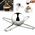 thumbnail image 3 of Ice Ball for Espresso,Stainless Steel Coffee Cooler,Ice Coffee Balls with Stand,Reusable Stainless Steel Cocktails Chiller Sphere/Ice Rock,Extract Chilling Tool,Gift for Coffee Lovers, 3 of 8