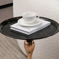 thumbnail image 5 of Mermaid Tail End Coffee Table Round Side Table, Modern Metal Pedestal Table for Small Spaces, Martini Style Accent Table for Living Room, 5 of 10