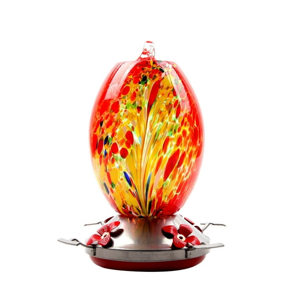 XZNGL Bird Feeders Bird Feeder Hummingbird Water Feeder Flower Bird Feeder Painted Glass Hummingbird Feeder