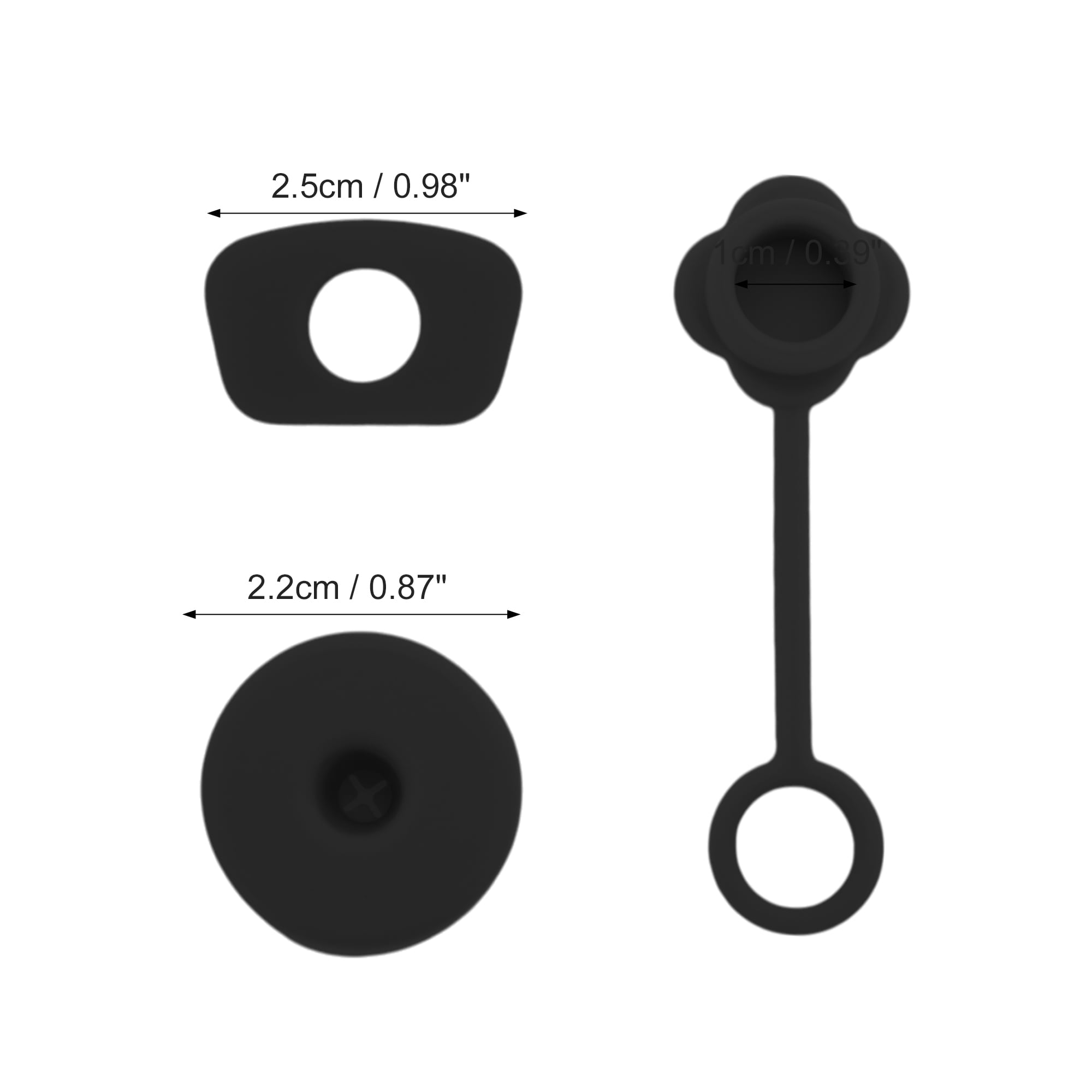 Unique Bargains 3Pcs Protective Anti-Overflow Straw Cover Caps Accessory Black