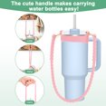 thumbnail image 4 of Mango de botella de agua, portabebidas de silicona portátil de 15.7 pulgadas, soporte con correas para Stanley Cup / la mayoría de las tazas de 8-40 oz [Rosa], 4 of 7