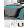 thumbnail image 6 of Turquoise Geometric Twim Size Flat Sheet, Wrinkleproof & Fadeproof Cooling Flat Bed Sheet Only, Grey Classic Abstract Lines Striped Breathable Soft Bedding Top Sheets 66 x 96 Inches, 6 of 8