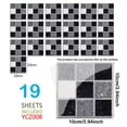 thumbnail image 7 of Yeetfub 19 Sheet Peel and Stick Backsplash Black Grey and White Mosaic Backsplash for Kitchen Wall Self Adhesive Removable Stick on Backsplash for Bathroom Kitchen Cabinet Shower 4"x4", 7 of 7