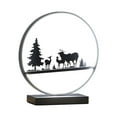 thumbnail image 2 of Noaman 12.75" Deer Family LED Black Table Lamp, Matte Black Metal Desk Light with Integrated 12W Bulb, 11.75"L x 3.75"W x 12.75"H, Fully Assembled for Home/Office, 2 of 4