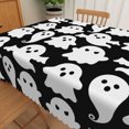 thumbnail image 5 of Duangreer Black Halloween Rectangle Tablecloth, White Ghost Print, Party Decors Washable Table Cover with Waterproof Wrinkle Resistant, 60 x 120 Inch, 5 of 6