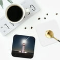 thumbnail image 5 of Kll Square Drink Coasters Set Of 4,Pu Leather Absorbent Coasters Set Decorative Coffee Cup Coasters Housewarming Gift For Home Decor-Peggy'S Cove Lighthouse, 5 of 9