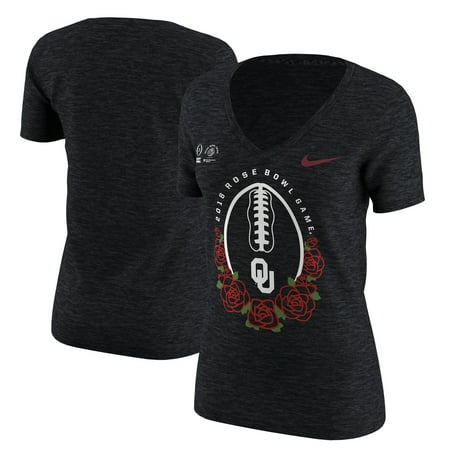 Oklahoma Sooners Nike Women's College Football Playoff 2018 Rose Bowl Bound Tri-Blend V-Neck T-Shirt - (Best High School Football Team In Oklahoma)