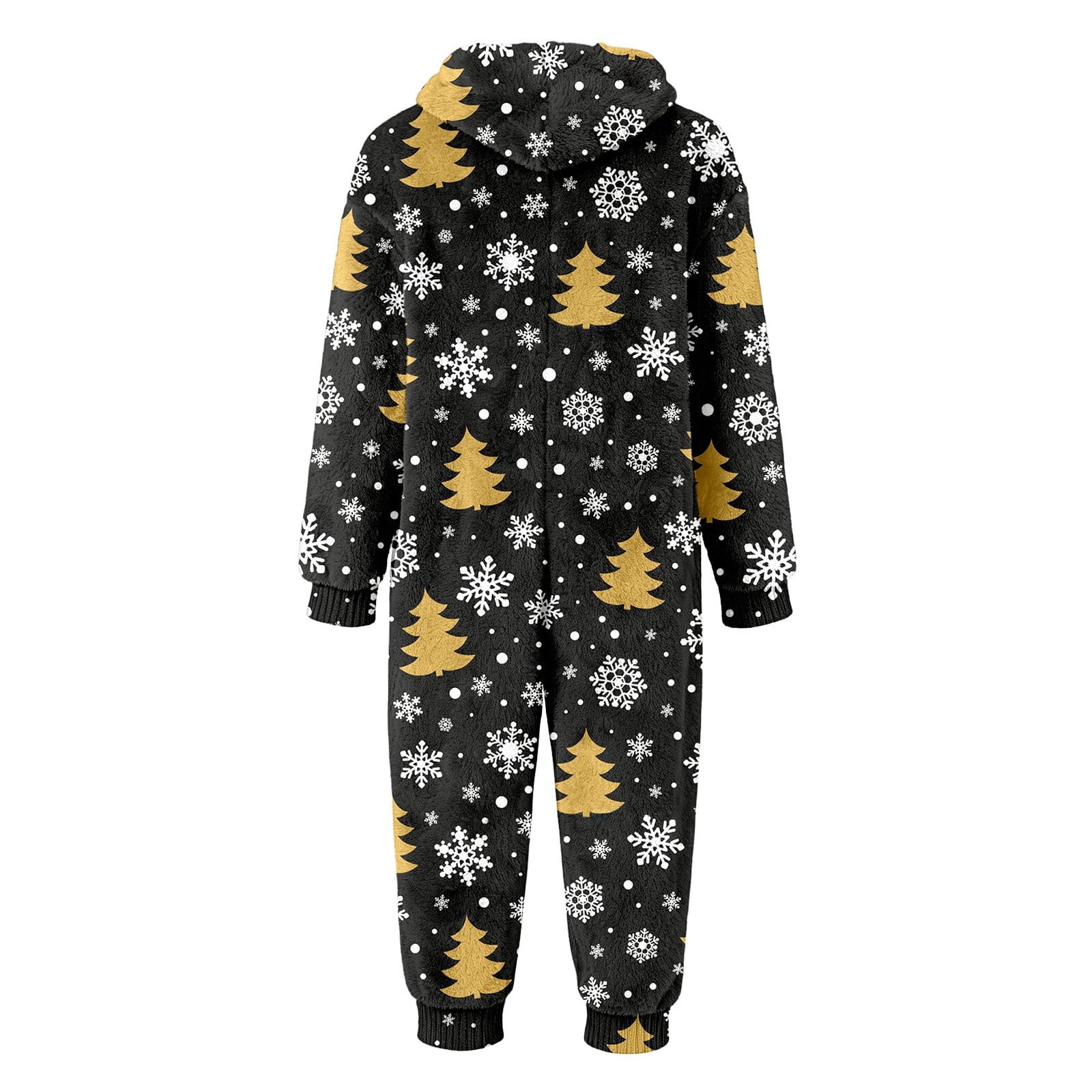XDZJLR Flannel Christmas Onesie Pajamas For Kids Boys Girls Xmas Cozy Fleece Print Jumpsuit Hooded Romper Winter Holiday Outfit Soft Thermal Loungewear Toddler Kid Nightwear Black 9-10 Years