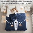 thumbnail image 5 of Qoosea Heated Blanket Electric Blanket Twin XL 72 * 84 inch 9 Heating Levels 9 Timer Settings Auto Shut Off Soft Flannel Heating Blanket Wrap Warm for Home Office Room Navy Blue, 5 of 8