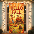 thumbnail image 5 of Cartoon Fall Banner Hello Fall Pumpkins Autumn Leaves Decoration for Seasonal Celebration Outdoor Decoration Indoor Party, 5 of 9