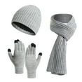 thumbnail image 1 of CSChome Hat Scarf Gloves Set Winter Hat Scarf Set - Unisex Striped Solid Color Thick Warm Elastic Non-Slip Cozy, 1 of 7
