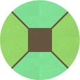 thumbnail image 1 of Ahgly Company Tapis d'Intérieur Rond Lavable en Machine Vert Transitionnel Oignon Vert, 3 Pieds Rond, 1 of 7