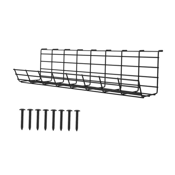 17 inch Cable Management Tray Sturdy Cable Tray Basket for Kitchens Computer - black