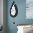 thumbnail image 4 of Loyalheartdy Black Wall Clock Teardrop Shaped Silent Non Ticking Quality Quartz Battery Operated Easy to Read, 4 of 12