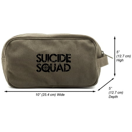 Suicide Squad Text Canvas Dual Two Compartment Travel Toiletry Dopp Kit