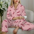 thumbnail image 6 of Uemuo Dachshund Dog Puppy Pattern Womens Pajama Sets,PJ Set for Women,Pajamas for Women Logo,Long Sleeve Pajama Set for Women,Soft Long Sleeve Top With Pants-X-Large, 6 of 9