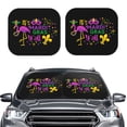 thumbnail image 2 of Balery 2 Piece Mardi Gras with Flamingo Car Windshield Sun Shade|Foldable Front Windshield Shade for Car Front Window for Most Sedans SUV Truck-Large, 2 of 7