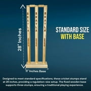 Cricket Best Buy Portable Multi-Surface with Wood Base Cricket Wicket Stumps Set, White