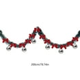 thumbnail image 3 of Neoyler Christmas Garland Hanging Vine with Drawstring Floral Ribbon and Pompom Ornaments for Mantel Staircase Window and Tree Reusable Easy to Install Indoor Decor Multicolor 9.8x7.9x2in, 3 of 6