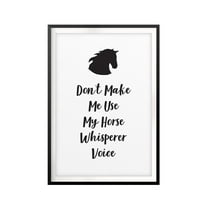 Don't Make Me Use My Horse Whisperer Voice 11 x 14 UNFRAMED Print Horse Lover Wall Art