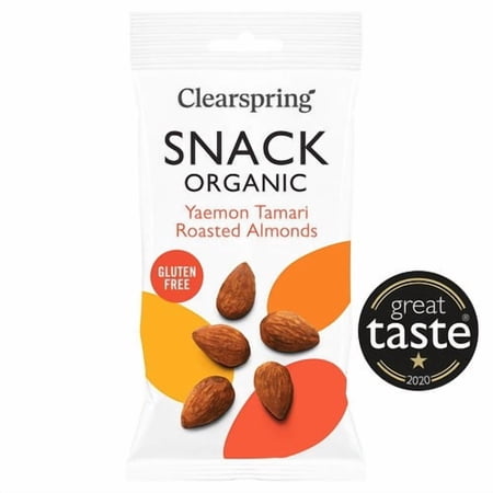 Clearspring Gluten-Free Organic Tamari Roasted Almonds 30g British Import (Pack of 3)