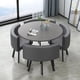thumbnail image 5 of Round Legs Metal Dining Table Set 4 Chairs Outdoor Luxury Nailnordic Camping Table Coffee Makeup Mesa Comedor Kitchen Furniture My Lux Decor Round, 5 of 46