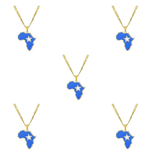 Baohd Lightweight And Comfortable Necklace Featuring Africa Map Pendant Minimalist Somalia 5Set