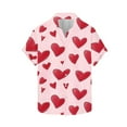 thumbnail image 4 of Mens Shirts Short Sleeve Printed Short Sleeved Shirt Turndown Collar Top Shirt Blouse Watermelon Red,4XL, 4 of 5