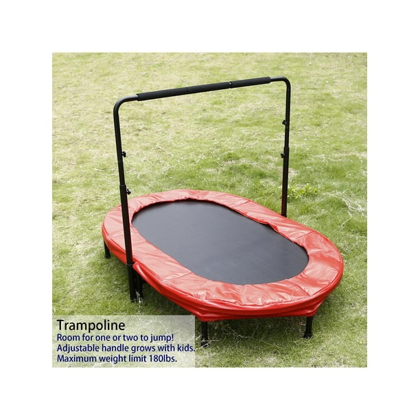 Ancheer 55 8 X 35 5inch Rectangle Folding Trampoline Maximum Load 220lbs 6 Sturdy Feet Safety Pad Around Handlebar Walmart Com Walmart Com