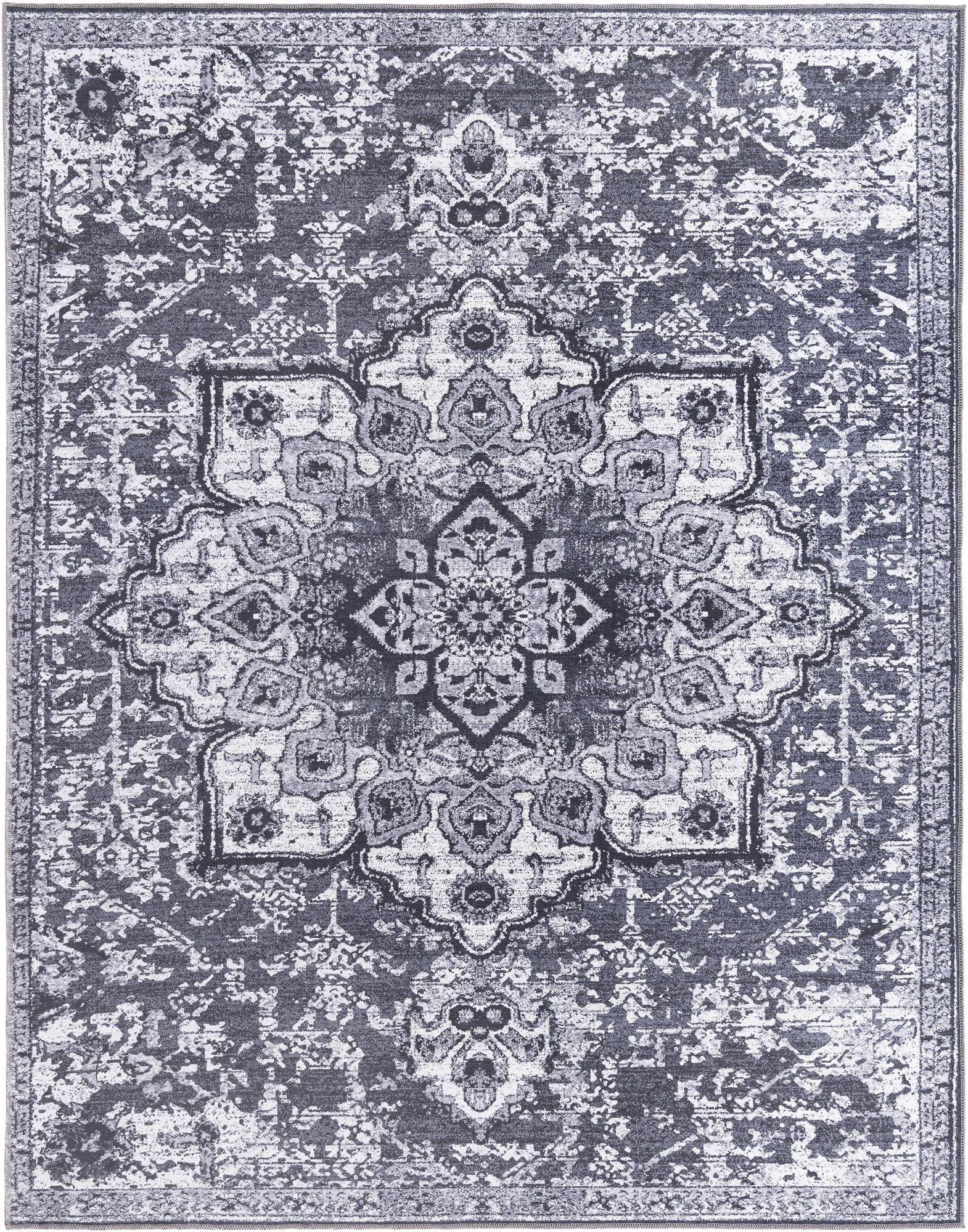 Large Dark Gray Rug Rugs.com Francesca Collection Washable Rug – 8' x 10' Dark Gray ...